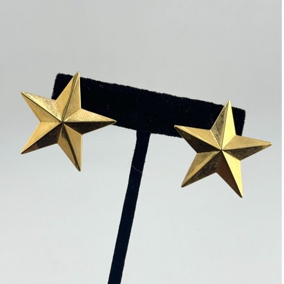 Vintage Avon gold star earrings - Picture 1 of 4